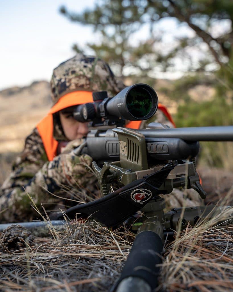 A tabletop tripod makes it easy to shoot from a prone position (or off a table.)