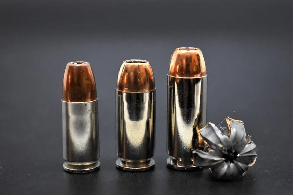 Bullet Comparison 9x19mm, .40 S&W, 10mm Auto,