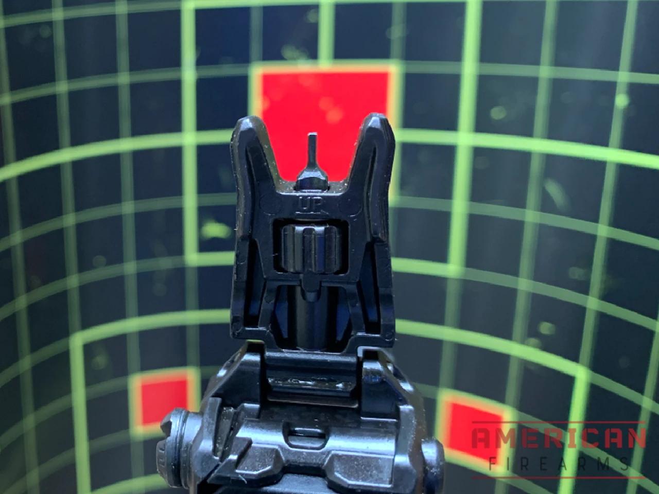 The MBUS Pros are A2 height, and will feel natural from day one. The front post features a tool-less elevation adjustment.