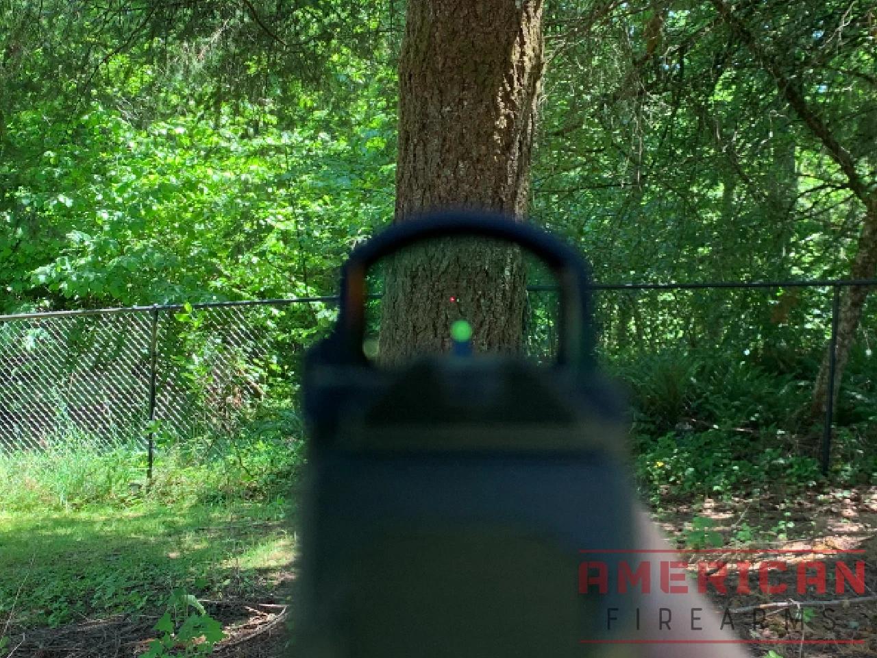 A red (or in this case, green dot) can speed aiming significantly without adding much weight or mass to your pistol.