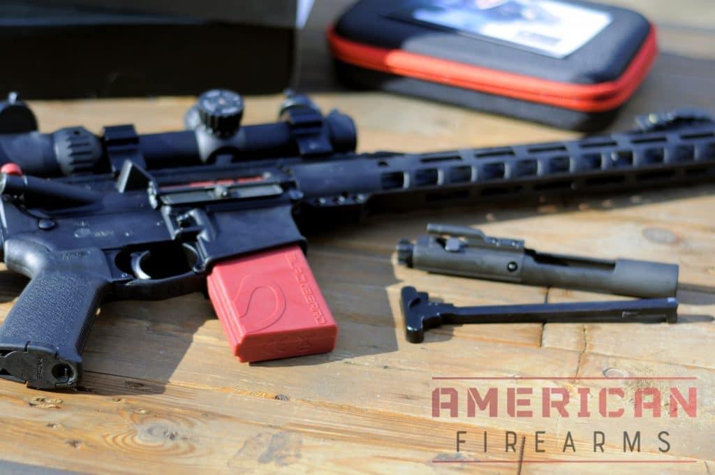 Swapping your BCG with the included units takes about 10 seconds.