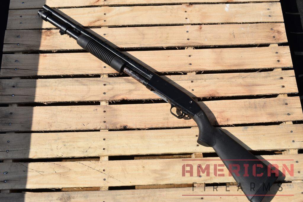 A well-worn Mossberg 590 is still a reliable pump shotty
