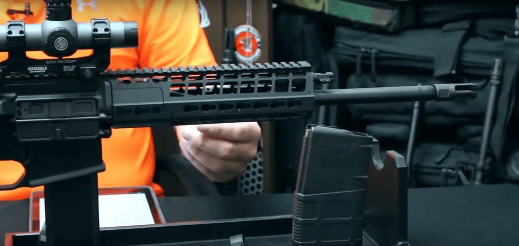 The Sig 716's distinctive fore-end