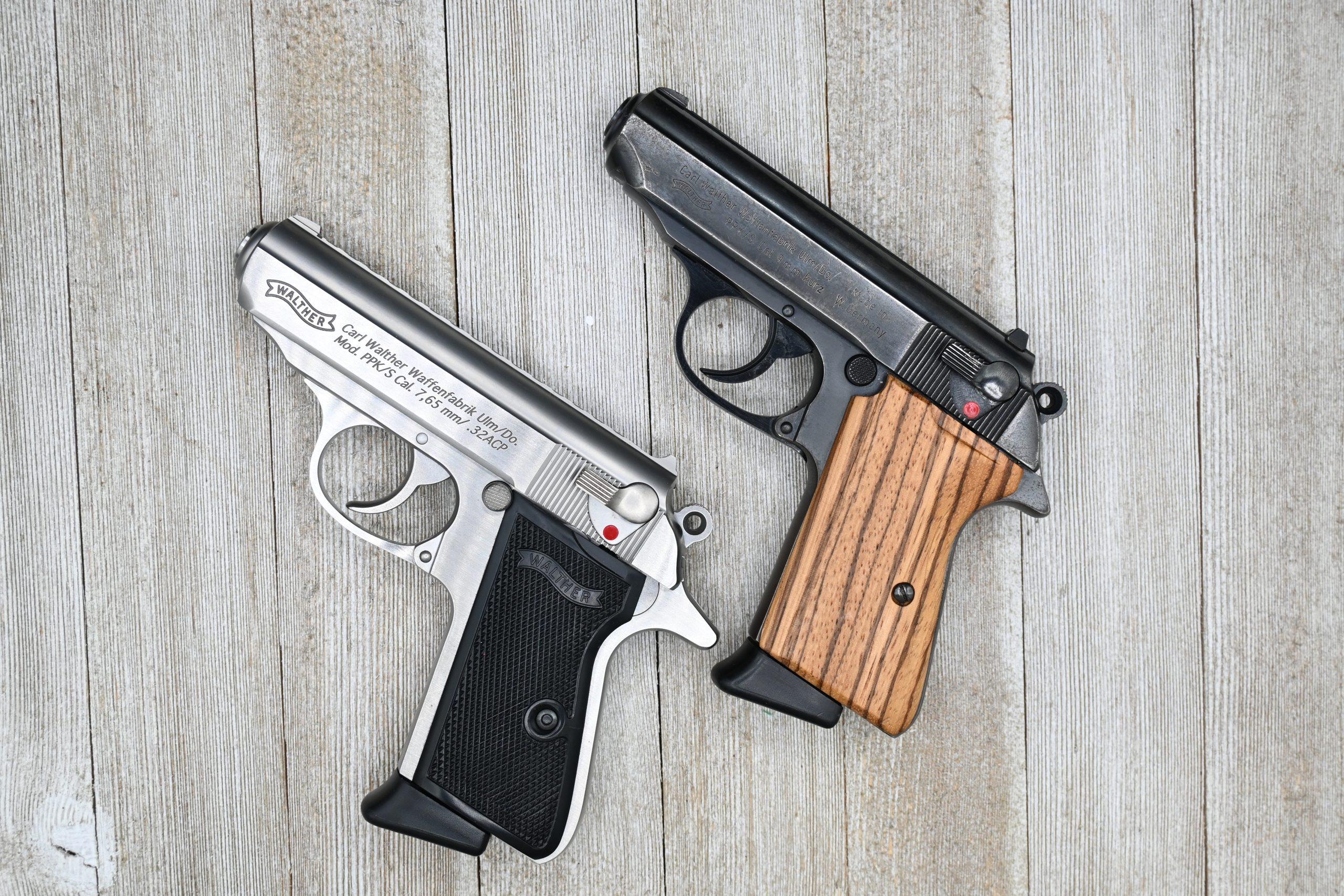 Walther PPK in both 380 and 32 stainless and blue